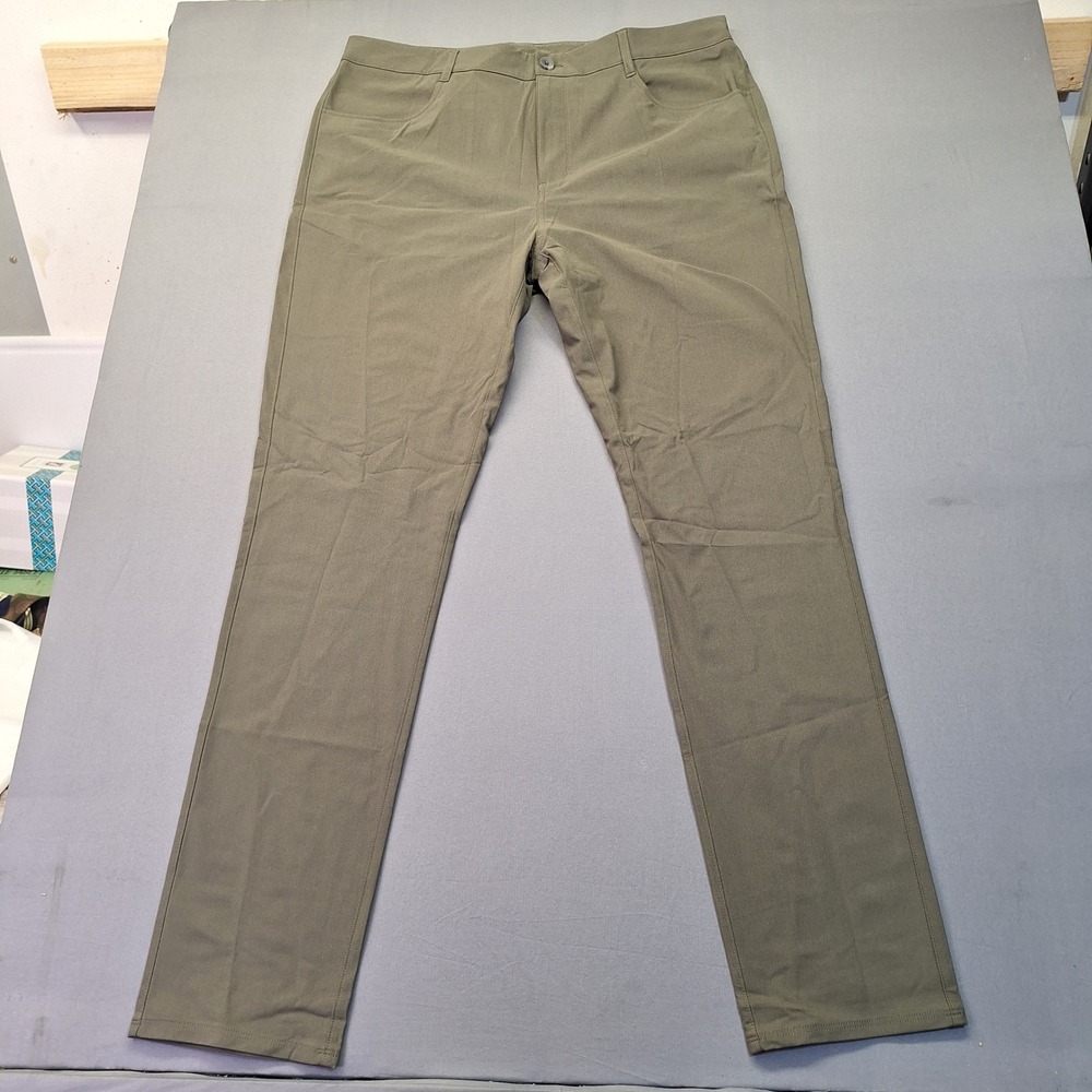 Vuori Mens Meta Pant Olive Green Technical Chino Size 36 V430 Preppy Casual